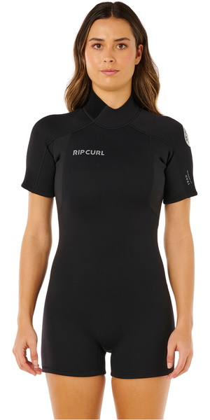 2026 Rip Curl Mujer Trad 2mm Back Zip Shorty Neopreno 14LWSP - Black